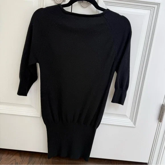Velvet 100% Cashmere Black Tunic Sweater 3/4 Sleeve Size Small - Picture 5 of 5